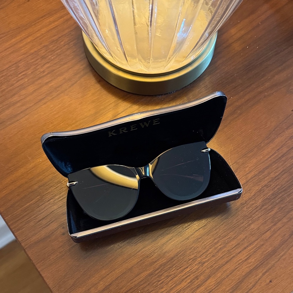 KREWE Sleek Black Sunglasses